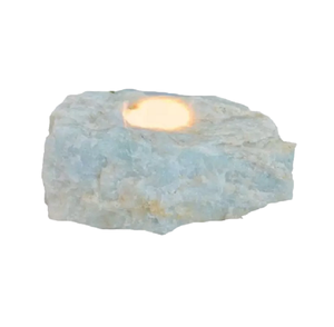 Bougeoir en cristal d'agate naturelle Aqua Marine Décoration de la maison Pierre précieuse Vente en gros Fourniture pour la guérison Reiki - Product Image 2