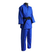 SINEWY SPORTS Kimono de BJJ Unisex para Adultos, 100% Algodón, 160g, Transpirable, Blanco y Azul, Ajuste Personalizado, Logotipo Frontal, Teñido Liso, En Stock