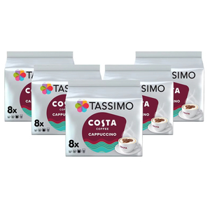 Cápsulas de Café Tassimo Cost'a Cappuccino x 8 (Paquete de 5, Total 40 Bebidas) - Product Image 1