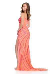 Maxi longueur robe A-ligne perlée avant chérie-cou taille conception symétrique-anti-statique fête robes de cocktail vêtements - Product Image 2