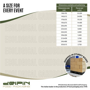 Fabriqué en Italie Plateau en carton blanc rectangulaire écologique biodégradable jetable de différentes tailles prêt à expédier - Product Image 4