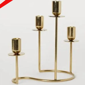Candelabros de latón dorado de Venta caliente para recepción de boda - Product Image 1