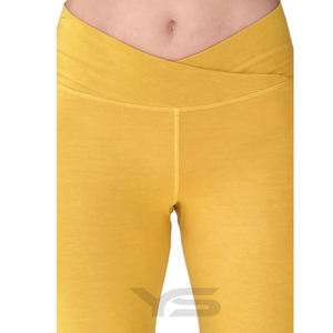 Mallas de Yoga de cintura alta para mujer de alta calidad, Color sólido personalizado, Spandex, estiramiento en cuatro direcciones para deportes, gimnasio, Fitness - Product Image 4