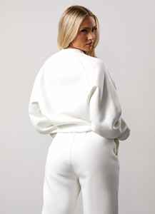 ชุดวอร์มสำหรับผู้หญิงชุดวอร์ม2ชิ้นผ้าฟลีซแขนแร็กแลนแบบยืดได้มีกระเป๋าและกระเป๋า - Product Image 2