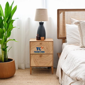 GABINETE LATERAL DE RATTAN hecho a mano con textura rústica, Ideal para interiores de vida orgánica y configuración de casa de huéspedes relajante - Product Image 1