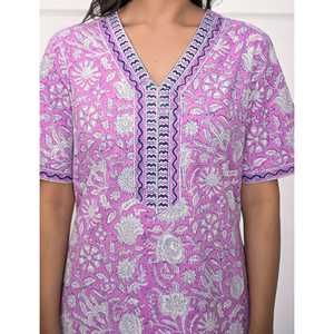 Camisón Rosa Jaal Cómodo, 100% Algodón, Popelina Suave, Cierre con Botones y Cordón, Logotipo Personalizado ODM, Ropa de Dormir, Talla XS - Product Image 2