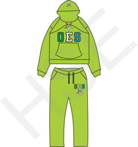 Conjunto de Dos Piezas con Logotipo OES |   Conjunto de Sudadera con Capucha y Pantalones Deportivos Multicolores para Mujer - Product Image 1