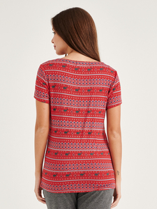 Top vente col rond manches courtes maternité allaitement chemises/hauts pour femmes Blouses et chemises - Product Image 2