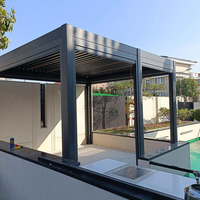 Persianas Enrollables Xinjing, Contraventanas Impermeables Personalizadas de Aluminio 6063-T5 con Marco Revestido, para Patio, Pabellón, Pérgola, Eléctricas