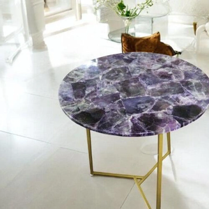 Sello Redondo de Resina de Ágata de Lujo, Pulido a Mano, Decoración para el Hogar, Modelo de Flor Religiosa, Patrón Personalizado, Color Personalizado para Mesa - Product Image 2