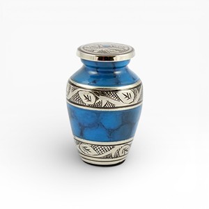 Urna Funeraria de Bronce Mate con Banda de Pan de Oro y Forma Tradicional para Tributo Conmemorativo - Product Image 2