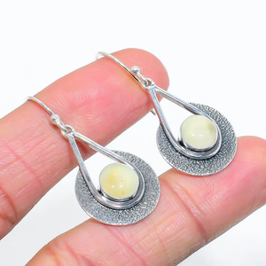 925 Sterling Silver Bohemian Dangle <b>Earrings</b> Prehnite Gemstone <b>Handmade</b> Birthday Gift Fashionable Drop <b>Earrings</b> Wholesale - Product Image 3