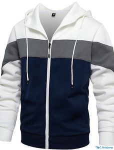 Meilleures vestes de mode pour hommes Tissu de haute qualité Motif uni Fermeture éclair devant Capuche Imperméable Toutes tailles pour hommes Vestes - Product Image 4