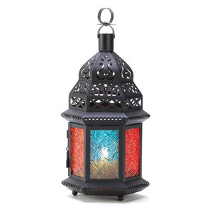 Excellent Design Colorful Glass <b>Moroccan</b> Metal Candle Lantern With Beautiful Cut Work for Ramadan & Eid Decorations - Product Image 5