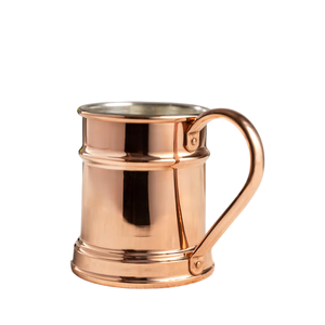 Pure Copper <b>Straight</b> Wall Mug with Classic Polished Finish and Curved Handle for Daily Beverage Use - Product Image 6