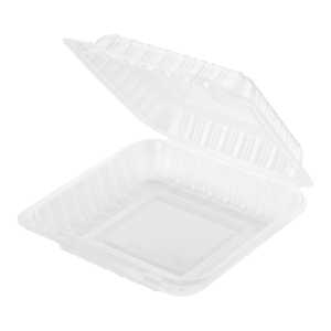 ProTakeOut [9 X 9] Paquete de 150 Contenedores Translúcidos de PP con 4 Ventilaciones y 1 Compartimento, con Bisagras, Duraderos, Libres de BPA, Aptos para Microondas - Product Image 1