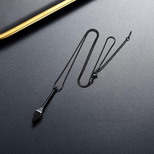 Collar de urna con colgante de lanza de acero a la moda negra moderna, tamaño personalizado, cenizas, joyería de cremación conmemorativa para hombres y mujeres - Product Image 6