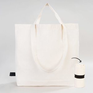 <b>Foldable</b> Cotton Shopping Tote <b>Bag</b> 19 16 4 Inches (48 41 10 Cm) Long Eco-Friendly Plain Letter for Daily Use Advertising - Product Image 1
