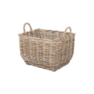 Slanted Rattan <b>Basket</b> with Handle Handmade <b>Storage</b> <b>Basket</b> Wholesale eco-friendly Made in Viet Nam - Product Image 1