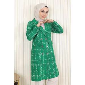 Abrigo de Lana con Botones y Cuello Ancho para Mujer, Elegante Ropa de Abrigo con Plumón - Product Image 2