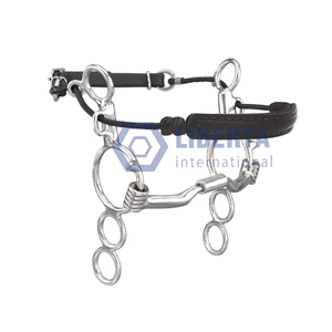 Combinación veterinaria de acero inoxidable Hackamore alambre trenzado de hierro boca de filete broca de caballo suave todas las herramientas de equitación - Product Image 6