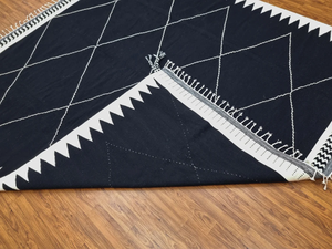 Alfombra Kilim tejida a mano de lana de Nueva Zelanda Alfombra de lana de diamante Alfombra de lana marroquí - Product Image 2