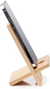 Support de téléphone portable en bambou avec trou de charge Support de téléphone portable en bois détachable pour support de tablette de bureau Dock de bureau en bois - Product Image 5