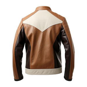Chaqueta de cuero vintage con cuello levantado y múltiples cremalleras con logotipo personalizado para hombre Chaqueta de invierno de alta calidad con nuevo diseño elegante - Product Image 2