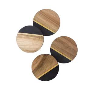 ที่รองแก้วไม้สี่เหลี่ยมทำจากไม้กันไฟสินค้าแฮนด์เมดคุณภาพสูง - Product Image 3