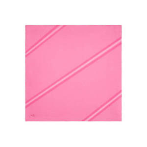 Pink Silk <b>Square</b> <b>Scarf</b> with Striped and Floral Print for Girls - Product Image 1