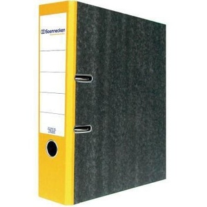 Soennecken 80mm DIN <b>A4</b> Binder Cardboard File <b>Folder</b> with Outer Paper and Inner Yellow Paper Lamination - Product Image 1