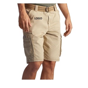 Pantalones cortos OEM personalizados para hombre, pantalones cortos, nuevo estilo, carga de utilidad con algodón de secado rápido, patrón sólido multibolsillo, logotipo personalizado - Product Image 2