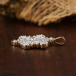 0,57 TDW Baguette y colgante de diamante de copo de nieve de corte brillante redondo Oro rosa de 18 quilates Diamante Cvd certificado/no certificado Diamante - Product Image 3