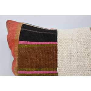 Red Striped Wool Patchwork Pillow 16x36 Inch Luxury Ethnic Cushion Woven Square <b>Vintage</b> Pattern for Living Room <b>Bedding</b> - Product Image 2