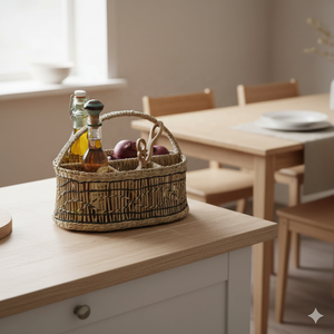 Organizador de Utensilios Rústico de Mimbre Tejido a Mano, Porta Utensilios, Porta Cubiertos Hecho a Mano para Decoración de Cocina - Product Image 1