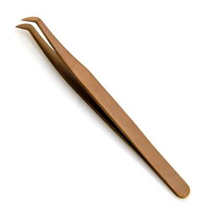 Professional Quality Steel Rose Gold Anti-Static Durable Eyelash Extension Tweezers 10mm 90-Degree <b>Isolation</b> - Product Image 6
