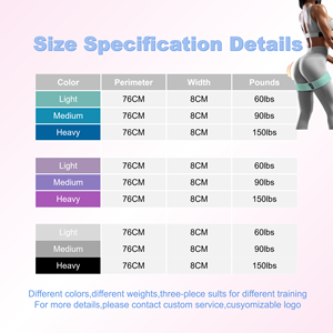 Lot de bandes de résistance élastiques en latex durables pour fitness, avec logo personnalisé, pour entraînement et exercices de fitness - Product Image 6