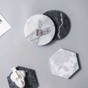 Handmade Wholesale Decorative Natural <b>White</b> black Marble <b>coasters</b> <b>white</b> <b>coaster</b> and black <b>white</b> <b>coaster</b> <b>coasters</b> - Product Image 3