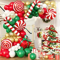 Kit d'arche de guirlande de ballons de Noël MIQI rouge, vert et blanc, ballons en aluminium en forme de canne à sucre et d'étoile, logo personnalisé pour toutes les fêtes