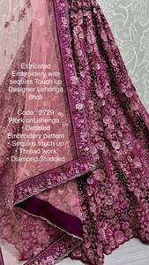 Designer Lehenga Choli With <b>Sequins</b> & Thread work - Product Image 3
