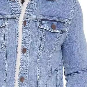 แจ็กเก็ตผ้ายีนส์สำหรับฤดูหนาวของผู้ชายแจ็กเก็ตผ้าเดนิมสไตล์ปกติขนาดปกติ - Product Image 5