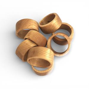 Anneaux de serviette en résine et bois faits à la main avec une finition lisse et moderne pour un accent de table à manger haut de gamme - Product Image 3