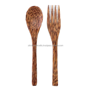 Cubiertos hechos a mano, juego de cucharas de ensalada de madera, bendecidos, superventas, cubiertos de nuevo diseño para cocina y mesa, mango pintado en verde - Product Image 2