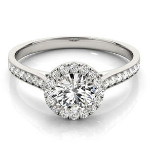 Anillo de Compromiso con Halo de Diamantes en Oro Blanco de 14K, Anillo con Diamante de 0.29ct - Product Image 2