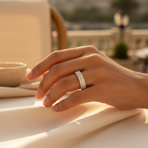 Women's 925 Silver Cubic Zirconia Pave <b>Ring</b> Elegant <b>Crystal</b> Jewelry Gift Idea - Product Image 3