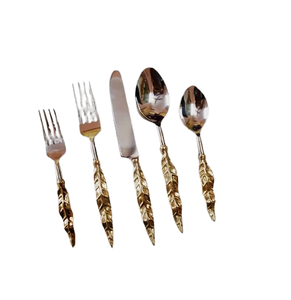 Juego de cubiertos de lujo, juego de cubiertos de diseñador de estilo clásico único de latón pulido con espejo para hoteles, cocina, boda - Product Image 2