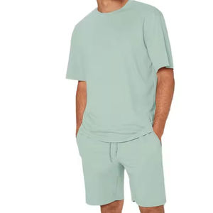 Conjuntos de camisetas y pantalones cortos de verano informales de algodón de alta calidad para hombre Diseño al por mayor transpirable y personalizable - Product Image 1