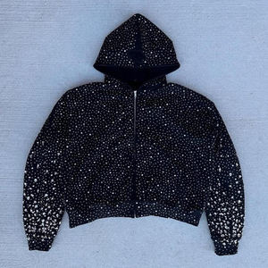 เสื้อกันหนาวผ้าฝ้ายฟลีซคุณภาพสูงสีสันสดใสประดับเพชร  น้ำหนักมาก ระบายอากาศได้ดี สวมใส่สบาย สำหรับผู้ชาย - Product Image 5