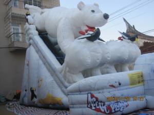 Grand toboggan gonflable en PVC blanc pour enfants, équipement d'amusement pour le plaisir de glisse - Product Image 2