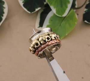 แหวนทองเหลืองรูปช้างทำด้วยมือทำด้วยมือ925สเตอริงเงินแหวนสปินเนอร์แหวนนั่งสมาธิเครื่องประดับสำหรับผู้หญิงของขวัญสำหรับเธอ - Product Image 3